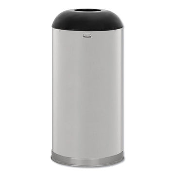 Rubbermaid® Commercial European And Metallic Drop-in Dome Top Receptacle, Round, 15 Gal, Satin Stainless freeshipping - TVN Wholesale